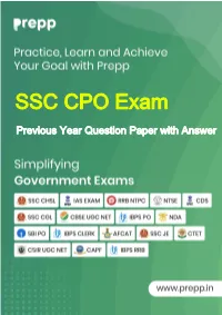 Solved SSC CPO 14Th-March-2019-Shift-1 Paper With