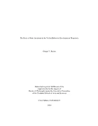 The Role of Joint Attention in the Verbal Behavior Development Trajectory