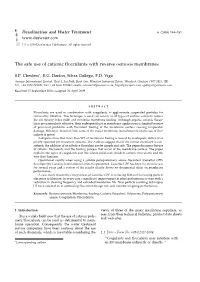 The Safe Use of Cationic Flocculants with Reverse Osmosis Membranes