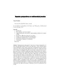 Bayesian Perspectives on Mathematical Practice