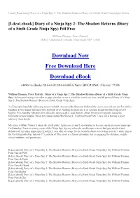 Diary of a Ninja Spy 2: the Shadow Returns (Diary of a Sixth Grade Ninja Spy) Online