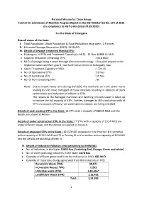 National Mission for Clean Ganga Format for Submission of Monthly Progress Report in the NGT Matter OA No