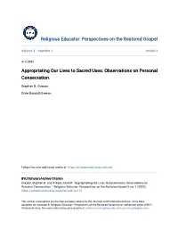 Observations on Personal Consecration