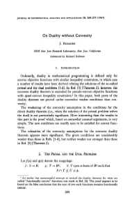 On Duality Without Convexity F :S+R; Q: T+Rk