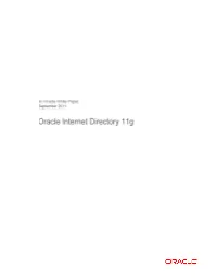 Oracle Internet Directory 11G R1