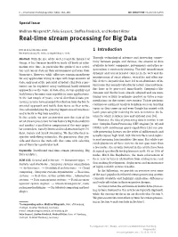 Real-Time Stream Processing for Big Data