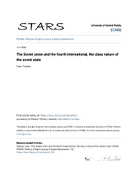 The Soviet Union and the Fourth International, the Class Nature of the Soviet State