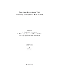 Case-Control Association Tests Correcting for Population Stratification