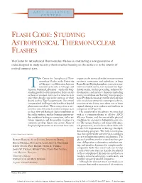 Flash Code: Studying Astrophysical Thermonuclear Flashes