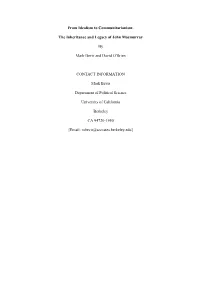 From Idealism to Communitarianism: the Inheritance and Legacy of John