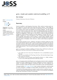 Greta: Simple and Scalable Statistical Modelling in R