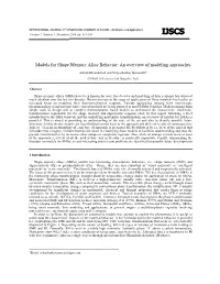 Models for Shape Memory Alloy Behavior: an Overview of Modeling Approaches