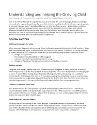 Understanding and Helping the Grieving Child Safe Crossings - a Program for Grieving Children at Providence Hospice of Seattle