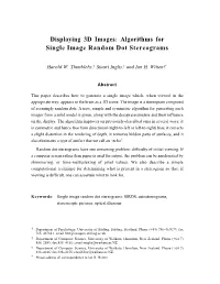 Algorithms for Single Image Random Dot Stereograms