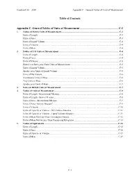 Appendix C – General Tables of Units of Measurement