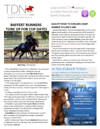 Baffert Runners Tune up for Cup Dates