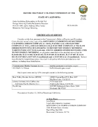 BEFORE the PUBLIC UTILITIES COMMISSION of the STATE of CALIFORNIA Order Instituting Rulemaking to Revisit Net Energy Metering Ta