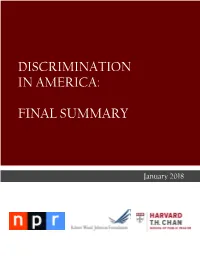 Discrimination in America: Final Summary