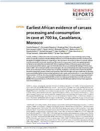 Earliest African Evidence of Carcass Processing and Consumption In