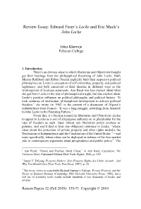 Edward Feser's Locke and Eric Mack's John Locke