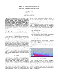 Musical Instrument Extraction Through Timbre Classification