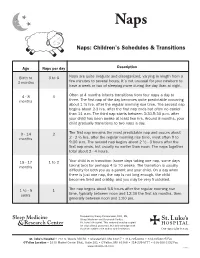 Naps: Children's Schedules & Transitions