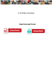 U of M Bus Schedule