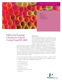 Differential Scanning Calorimetry of Epoxy Curing Using DSC 6000