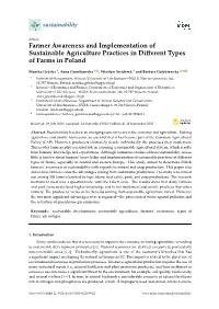 Farmer Awareness and Implementation of Sustainable Agriculture Practices in Diﬀerent Types of Farms in Poland