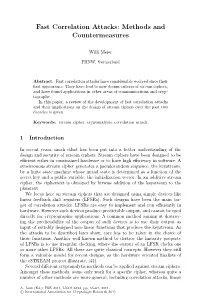 Fast Correlation Attacks: Methods and Countermeasures