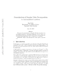 Generalisations of Singular Value Decomposition to Dual-Numbered