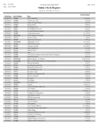 Online Check Register Date Range: 10-01-2017 to 10-31-2017