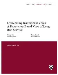 Overcoming Institutional Voids: a Reputation-Based View of Long Run Survival