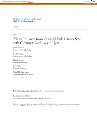 X-Ray Emission from Orion Nebula Cluster Stars with Circumstellar Disks and Jets Joel H
