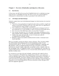 Chapter 1 Overview of Hydraulics and Objective of the Notes