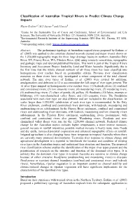 Classification of Australian Tropical Rivers to Predict Climate Change Impacts