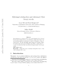 Extremal Overlap-Free and Extremal Β-Free Binary Words Arxiv