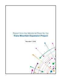 Report from the Ministerial Panel for the Trans Mountain Expansion Project