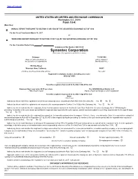 Symantec Corporation (Exact Name of the Registrant As Specified in Its Charter)