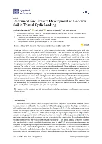 Undrained Pore Pressure Development on Cohesive Soil in Triaxial Cyclic Loading