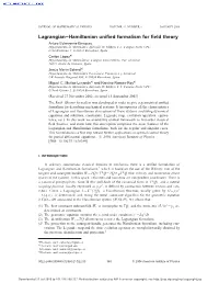 Lagrangian–Hamiltonian Unified Formalism for Field Theory