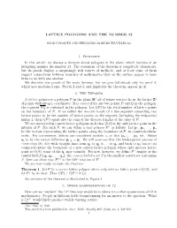 LATTICE POLYGONS and the NUMBER 12 1. Prologue in This