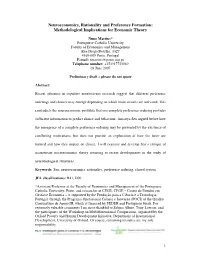 Neuroeconomics, Rationality and Preference Formation: Methodological Implications for Economic Theory