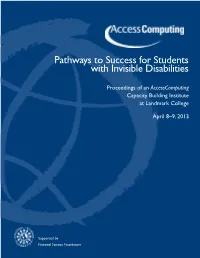 Pathways to Success for Students with Invisible Disabilities