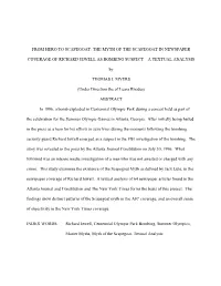 The Myth of the Scapegoat in Newspaper Coverage Of