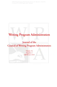 Writing Program Administration
