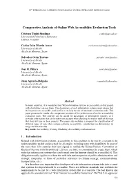 Comparative Analysis of Online Web Accessibility Evaluation Tools