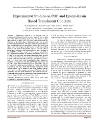 Experimental Studies on POF and Epoxy-Resin Based Translucent