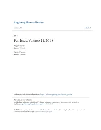 Full Issue, Volume 11, 2018 Abigail Tetzlaff Augsburg University