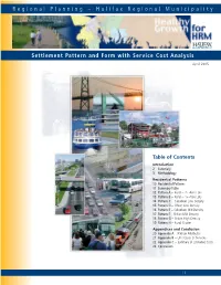 Halifax Regional Municipality Settlement Pattern and Form with Service Cost Analysis